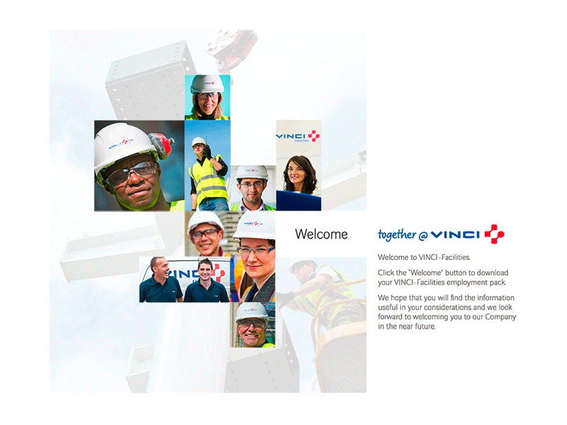 VINCI UK HR Employment Pack on-line portal including Interactive Document and Brochure Design